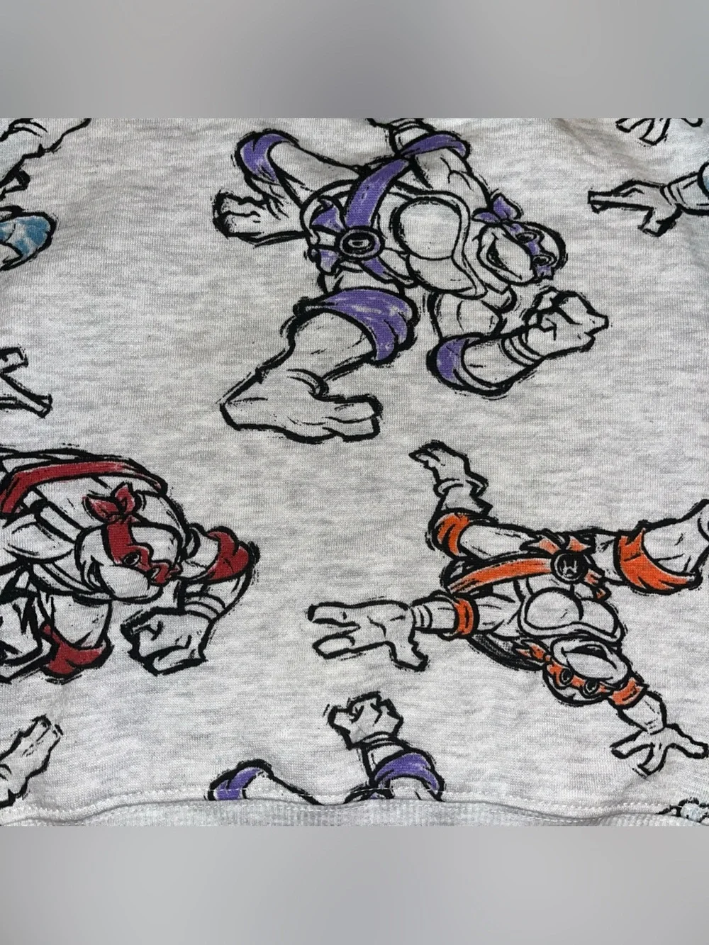 Ninja Turtles Cartoon Nickelodeon Official  Crewneck Sweatshirt & Slippers NWT